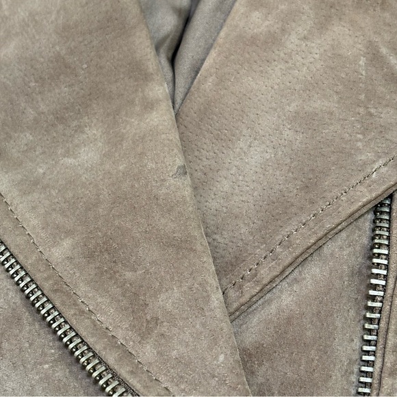 BLANK NYC Suede Moto Jacket Tan Taupe Light Brown Silver Hardware Small - Picture 14 of 16